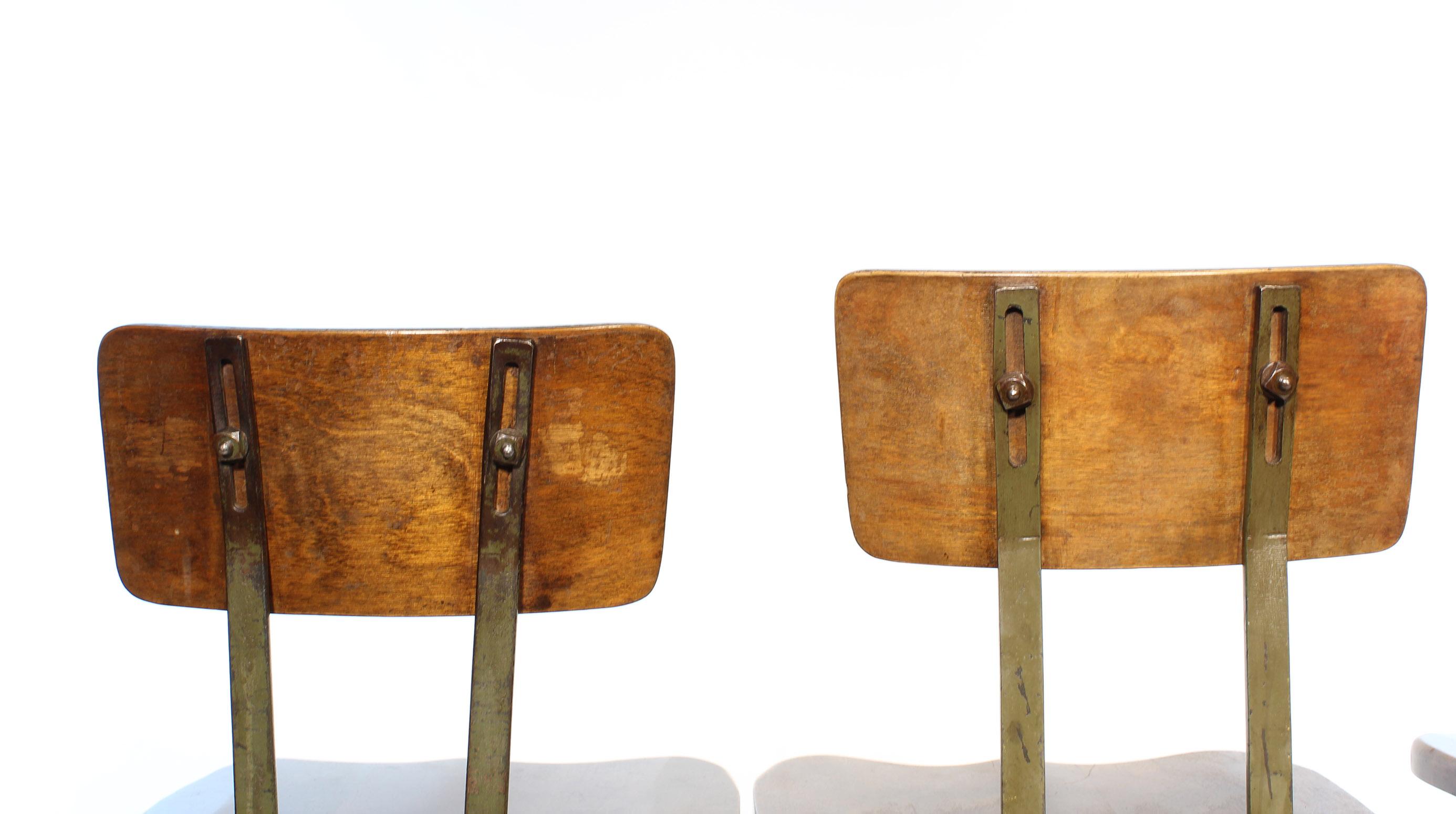 Set of 4 Authentic Vintage Industrial Shop Stools 3