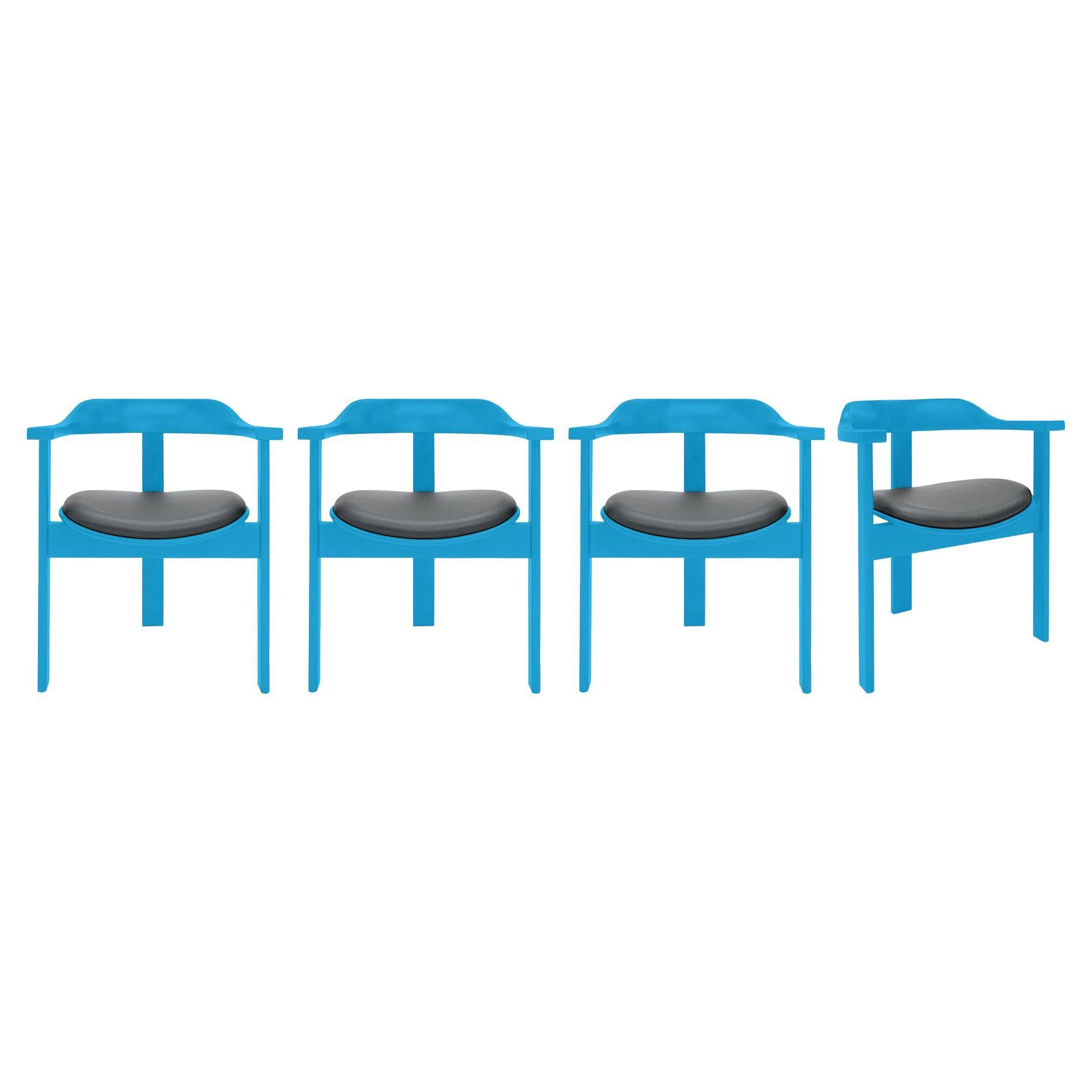 Ensemble de 4 fauteuils Haussmann Azure par Robert & Trix Haussmann, Design, 1964