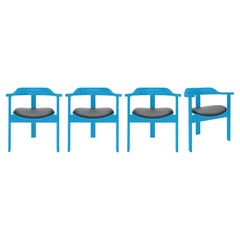 Set of 4 Azure Haussmann Armchairs by Robert & Trix Haussmann, Design, 1964