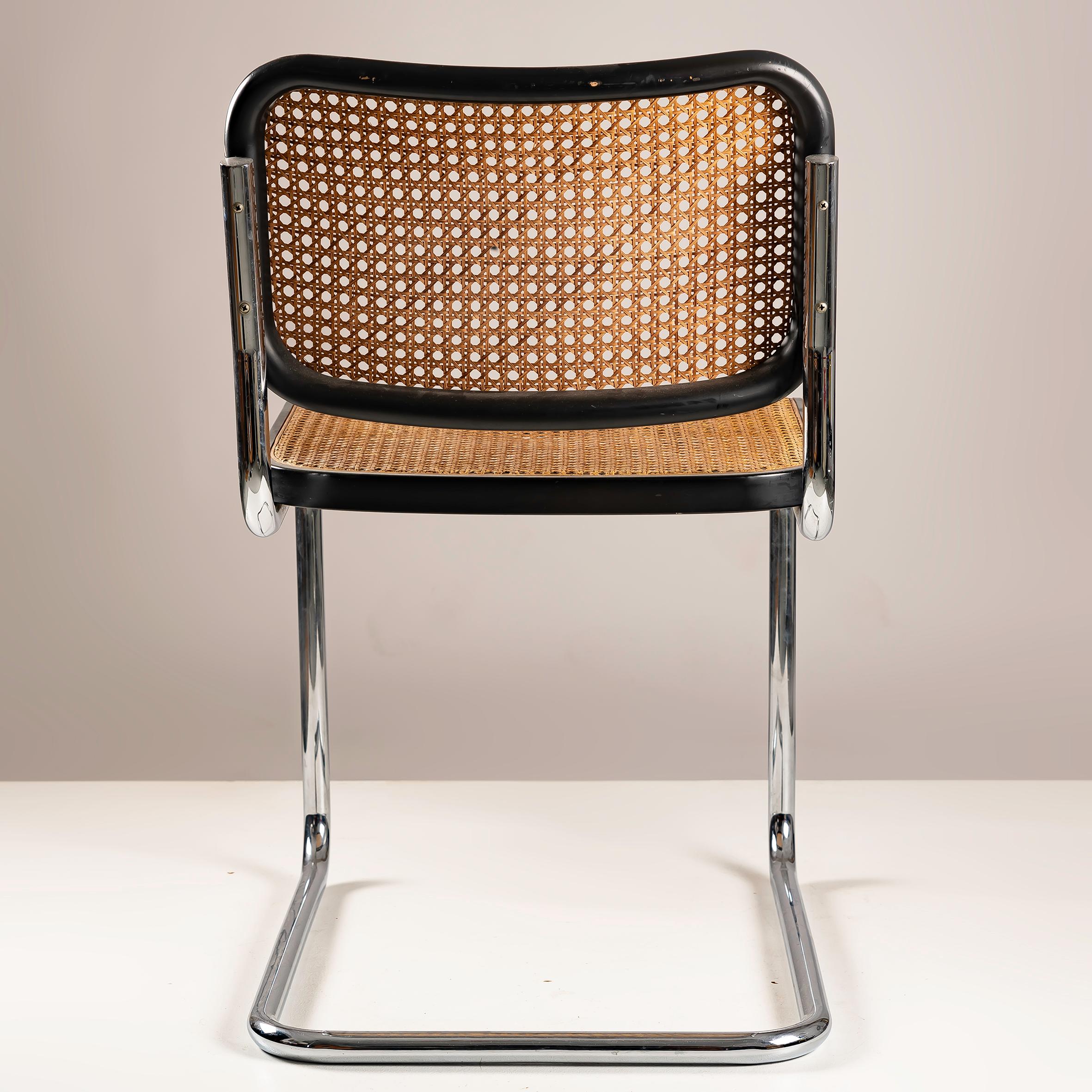 Set of 4 B32 Cesca chairs Marcel Breuer design for Gavina 1