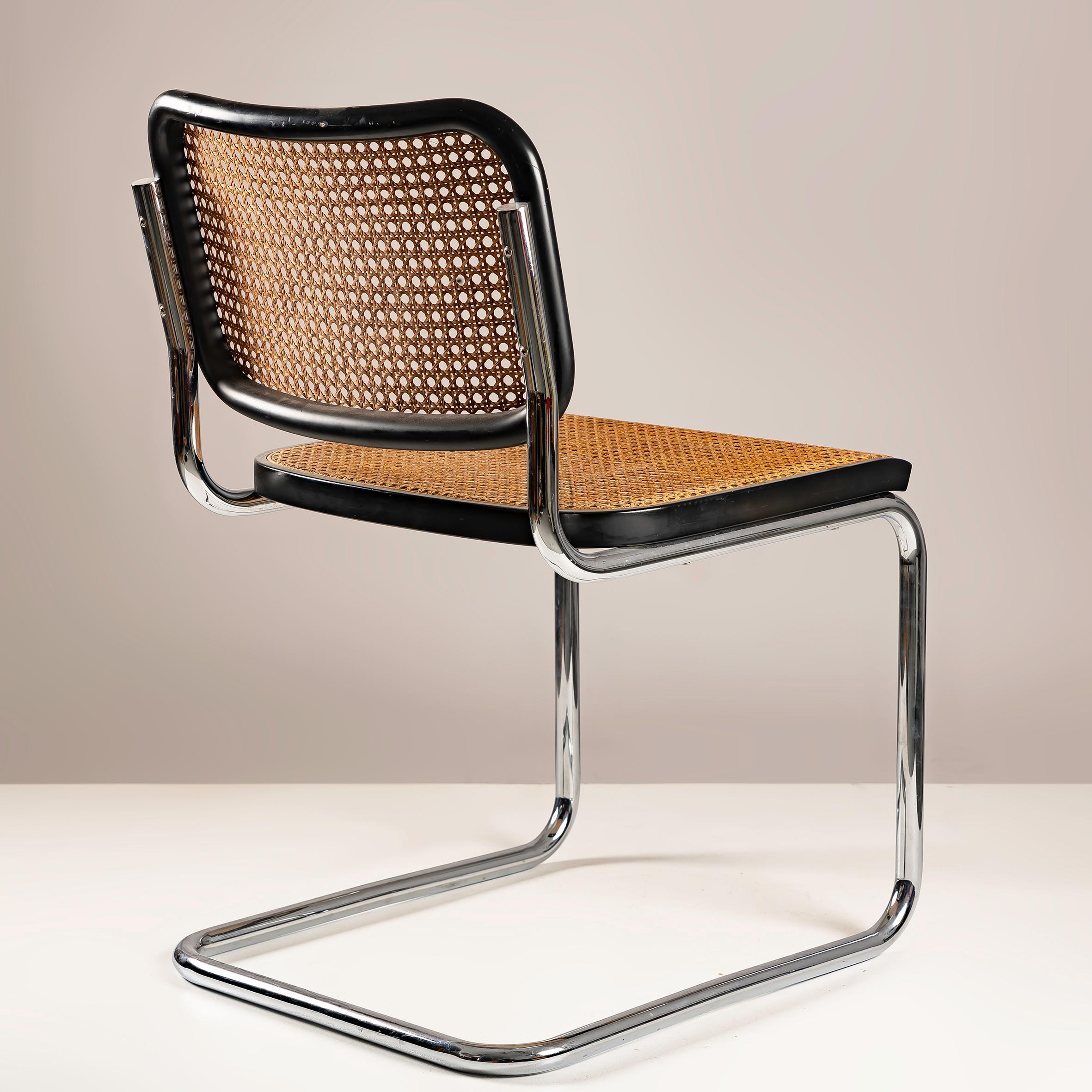 Set of 4 B32 Cesca chairs Marcel Breuer design for Gavina 2