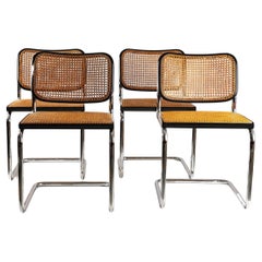 Set of 4 B32 Cesca chairs Marcel Breuer design for Gavina