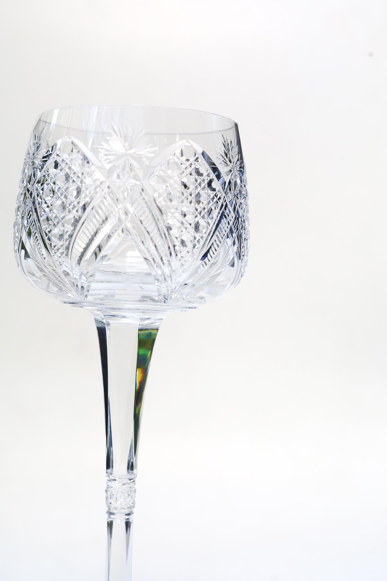 Art Nouveau Set of 4 Baccarat Elbeuf Wine Glasses For Sale