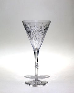 Set of 4 Baccarat Hand Blown Elbeuf Cut Crystal Red Wine Glasses