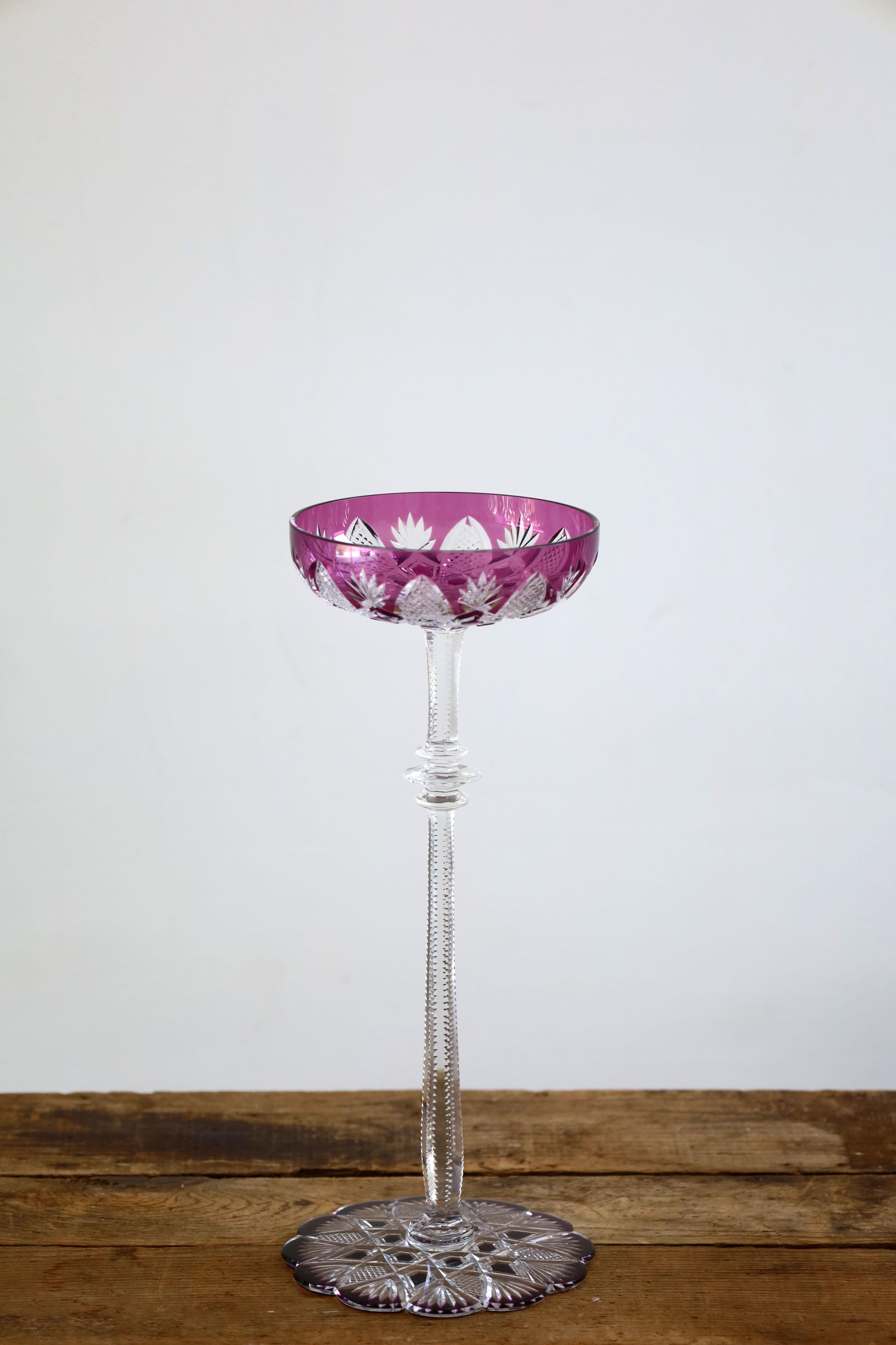 Fin du 20e siècle Ensemble de 4 coupes à champagne Baccarat Tsar en vente