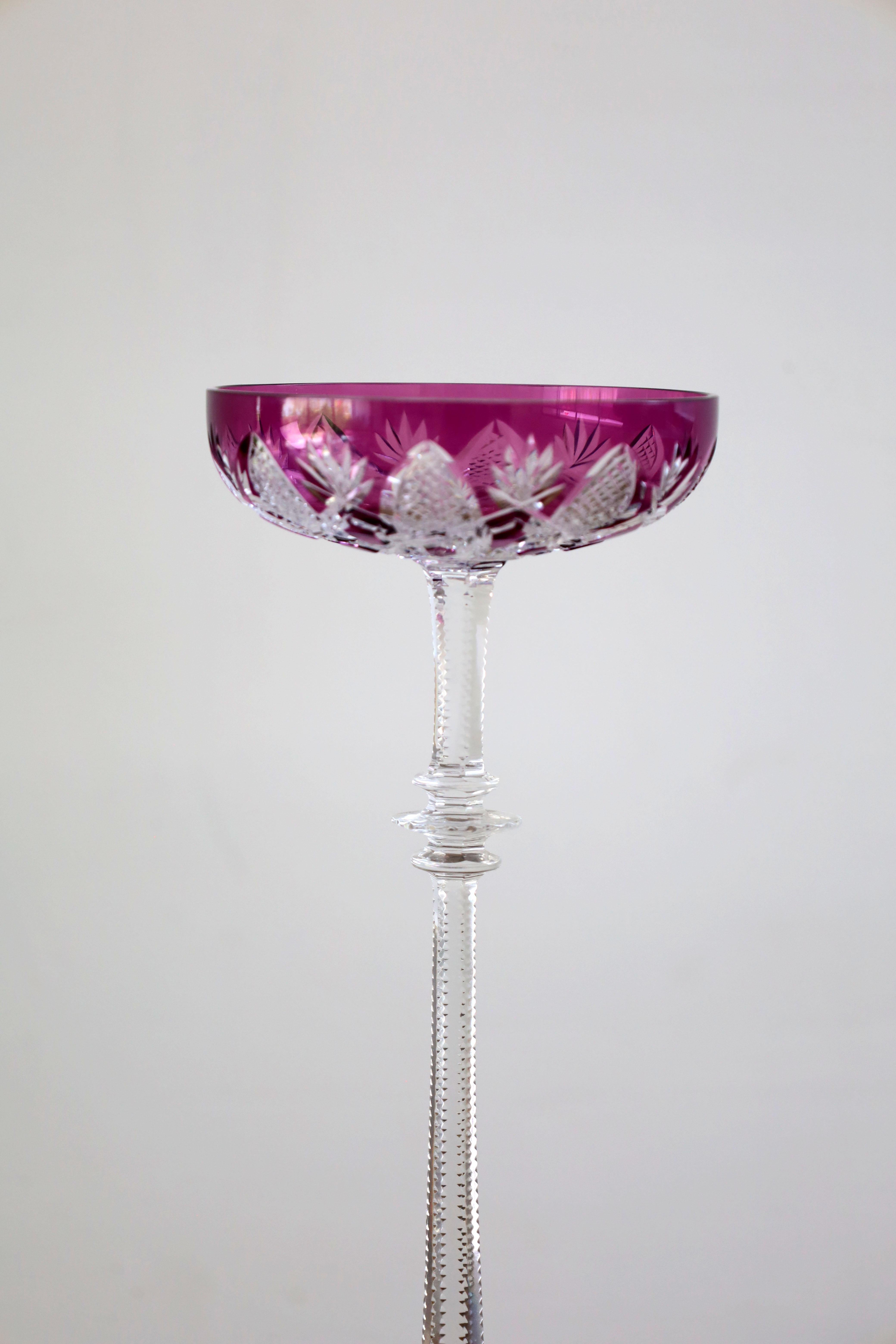 Cristal Ensemble de 4 coupes à champagne Baccarat Tsar en vente