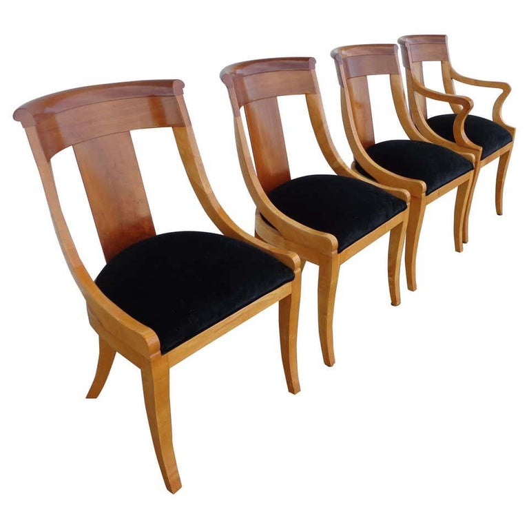 Set of 4 Baker Furniture Regency Dining Chairs For Sale at 1stDibs