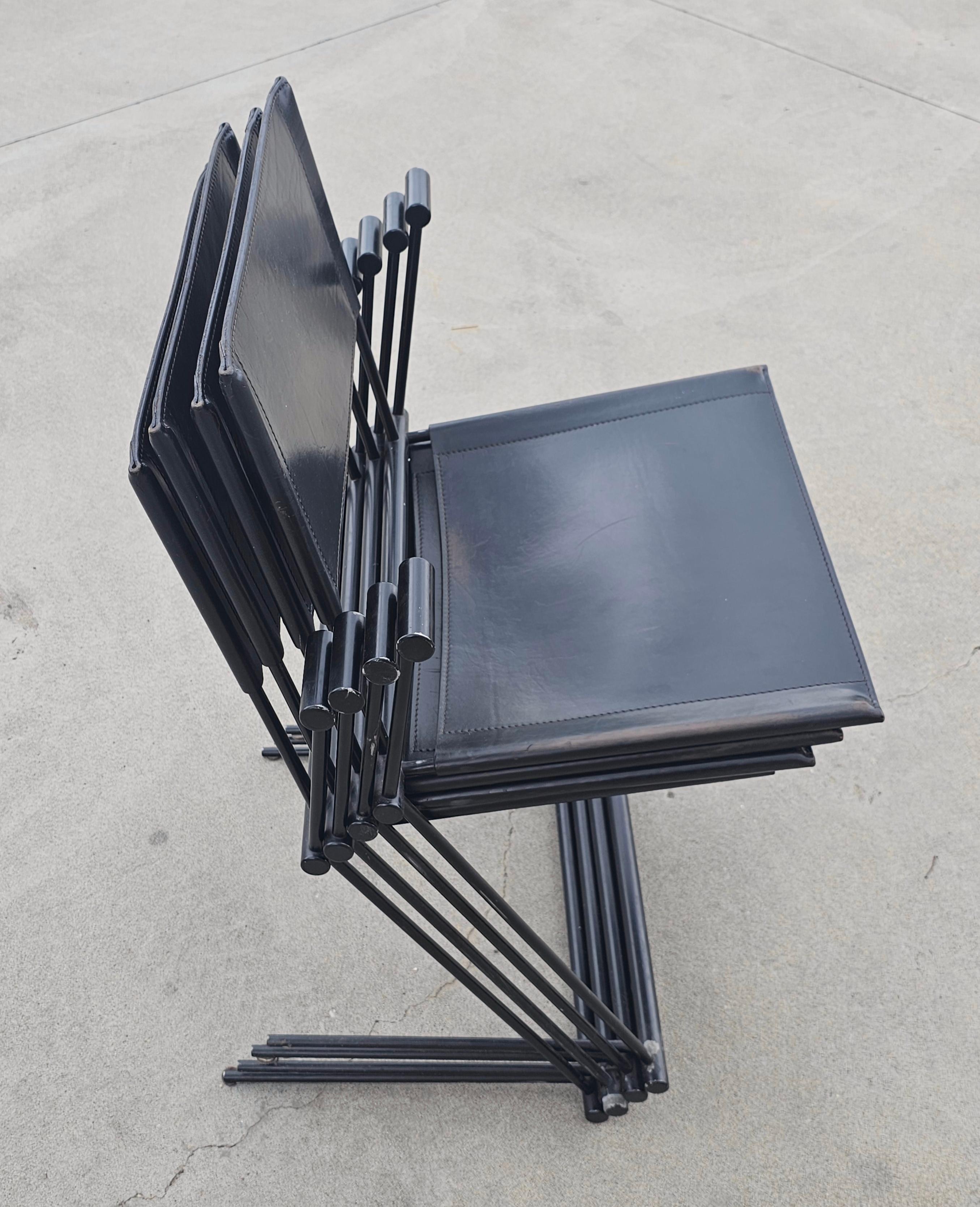 Steel Set of 4 Ballerina Dining Chairs by Herbert Ohl for Matteo Grassi, Italy 1990s For Sale