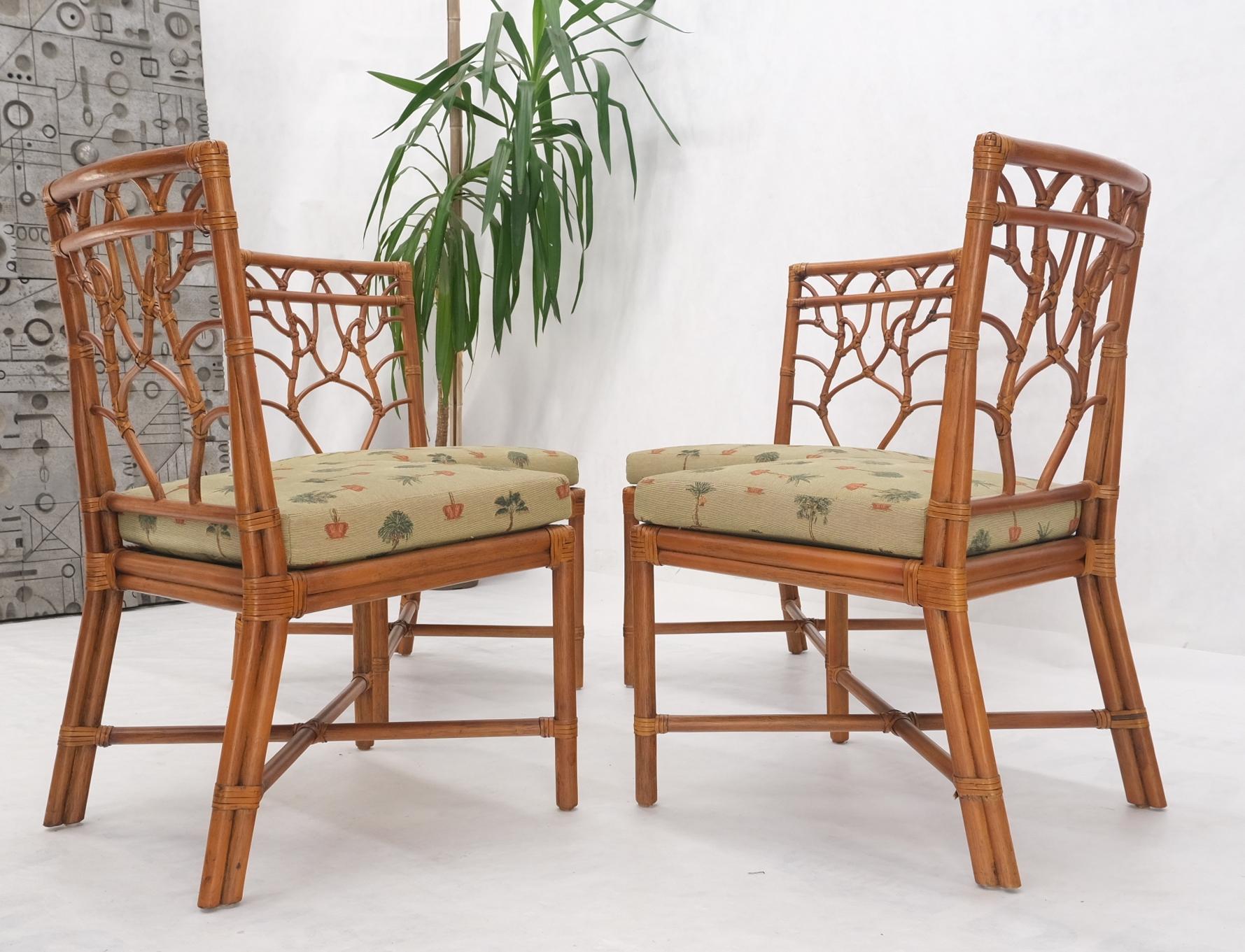Laqué Ensemble de 4 chaises de salle à manger en bambou The Modernity MINT ! en vente