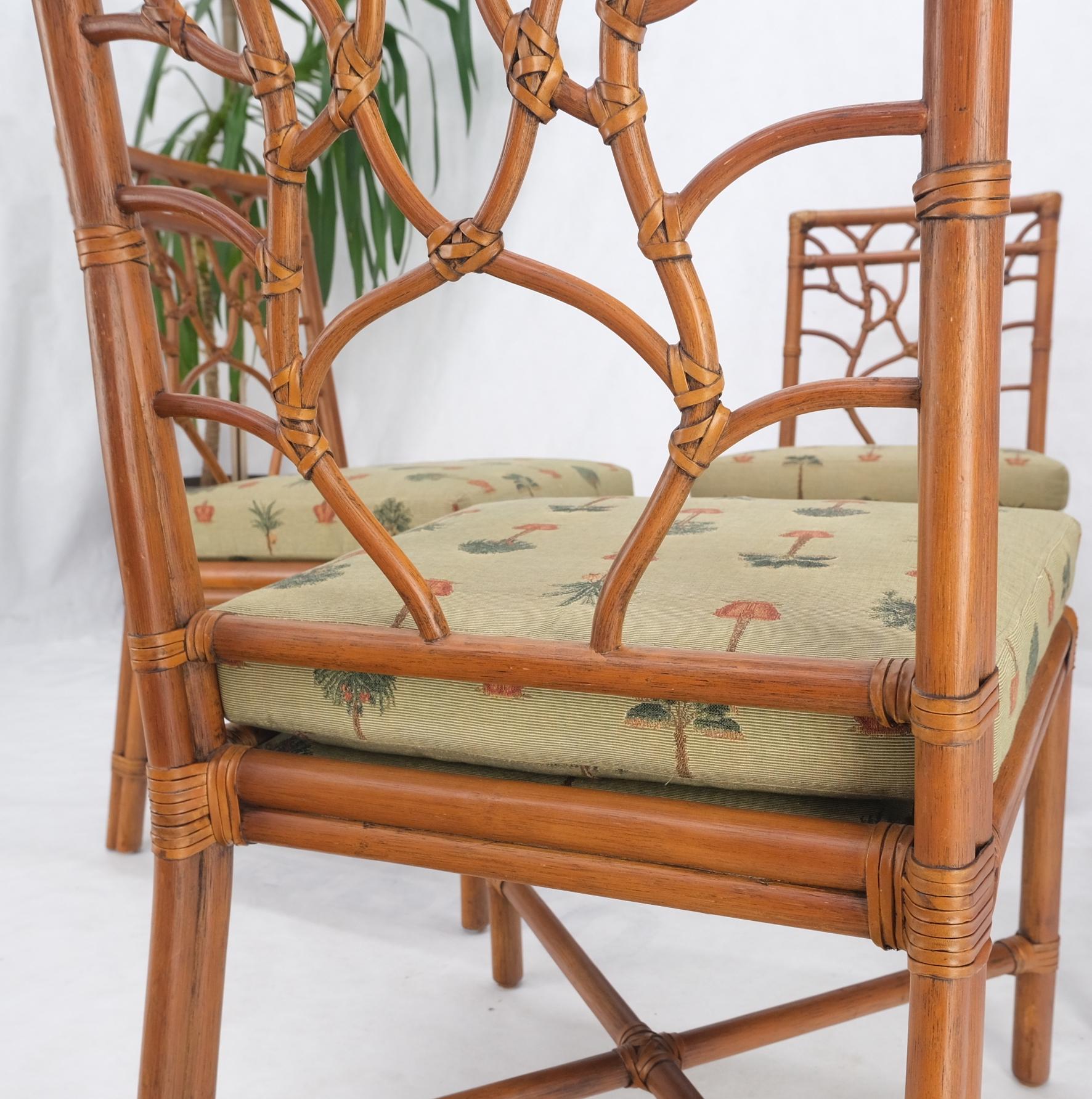 20ième siècle Ensemble de 4 chaises de salle à manger en bambou The Modernity MINT ! en vente