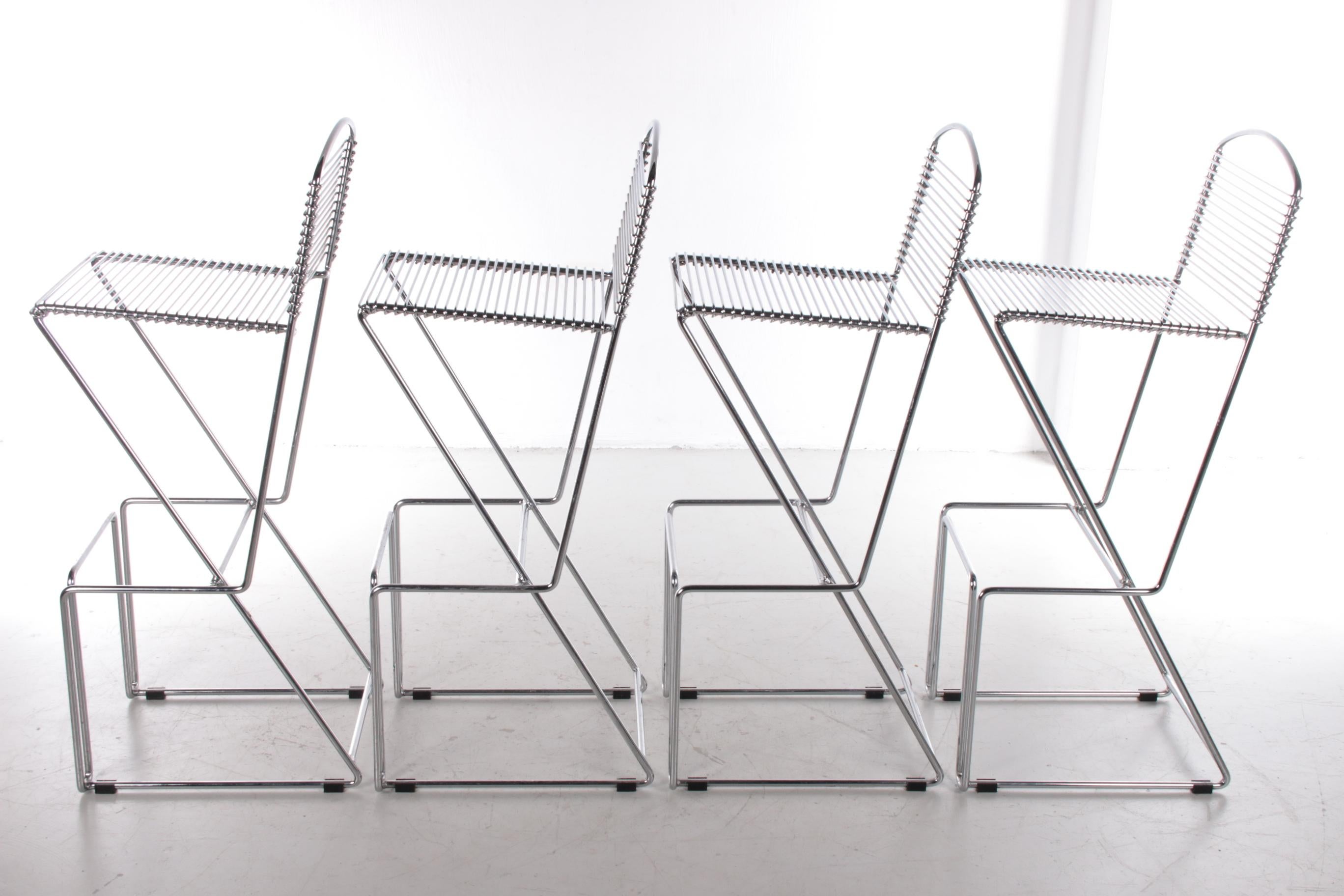 Late 20th Century Set of 4 Bar Stools by Till Behrens by Schlubach, 1980