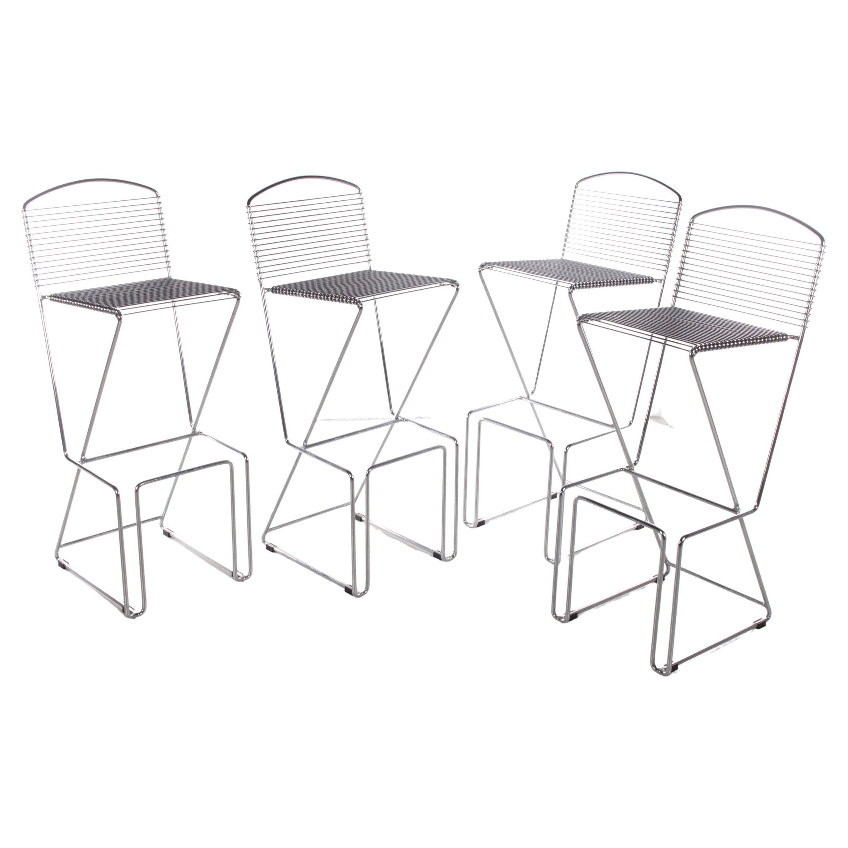 Set of 4 Bar Stools by Till Behrens by Schlubach, 1980