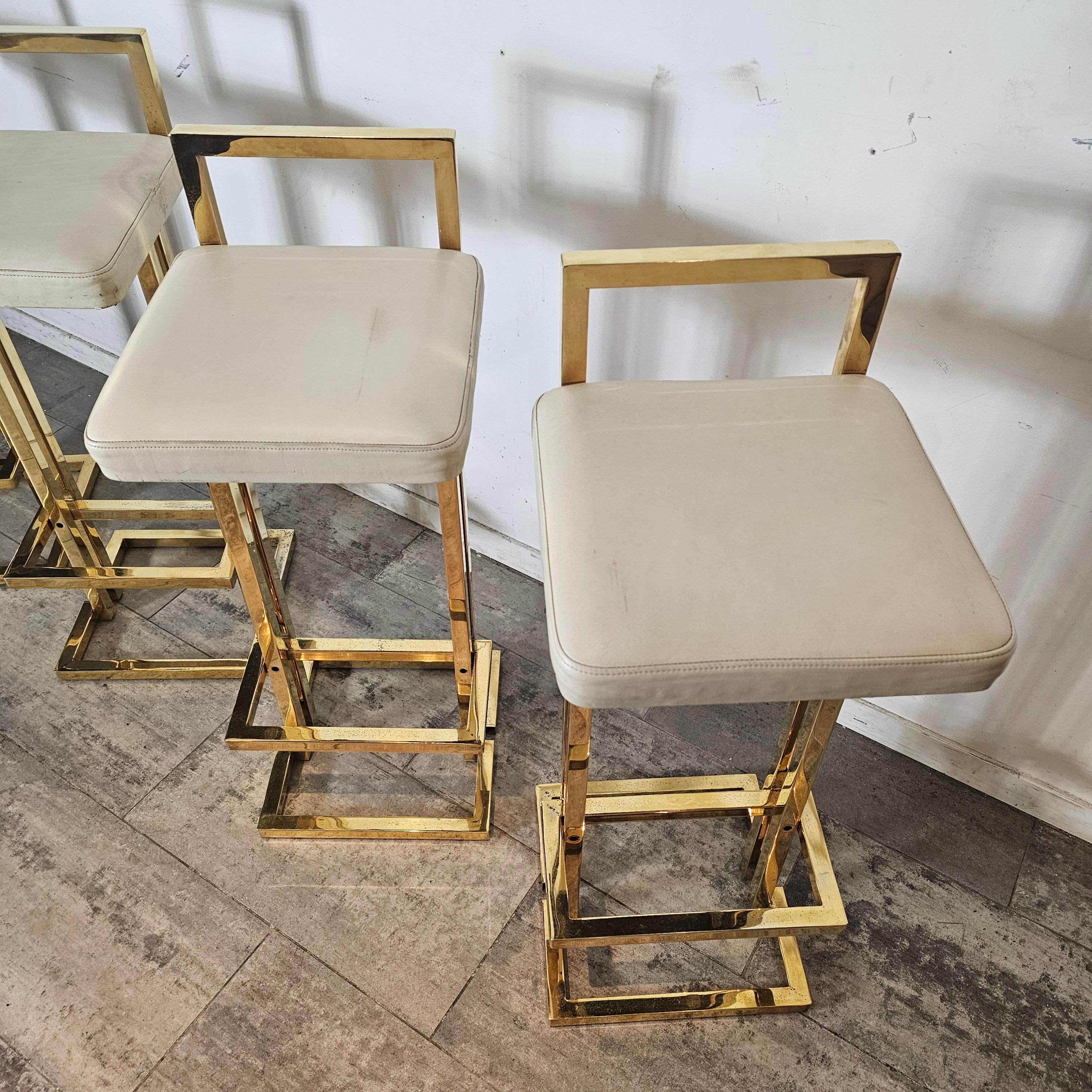 Set of 4 Bar Stools in the Style of 