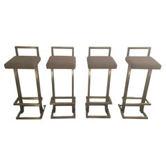 Set of 4 Bar Stools in the Style of "Maison Jansen"