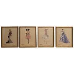 Set of 4 Barbie Fashion Model Collectible Prints