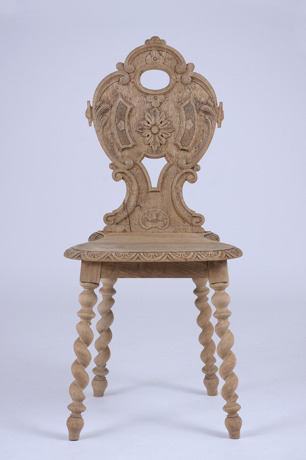Satz von vier Barock-Beistellstühlen aus Eichenholz aus dem 19. Jahrhundert – raffinierte Handwerkskunst (Eisen) im Angebot