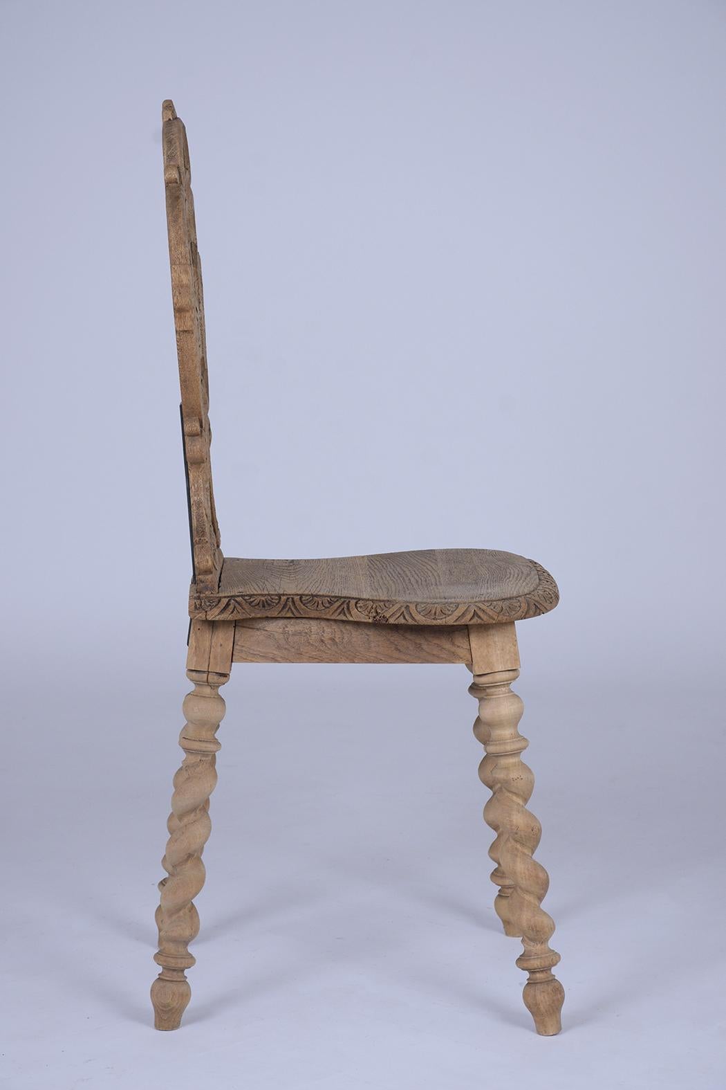 Satz von vier Barock-Beistellstühlen aus Eichenholz aus dem 19. Jahrhundert – raffinierte Handwerkskunst im Angebot 2