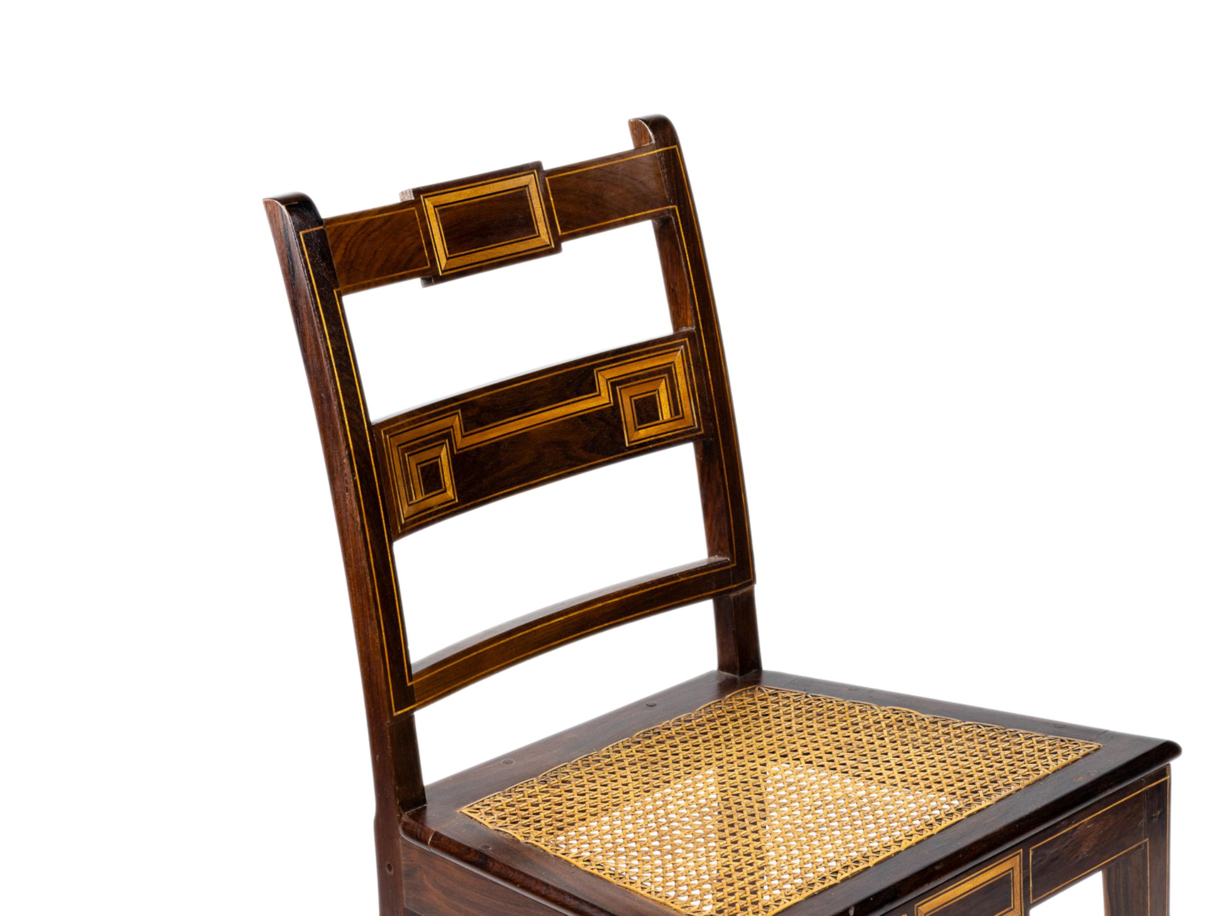 Fait main Ensemble de 4 chaises baroques, sièges en paille, 20ème siècle, Portugal en vente