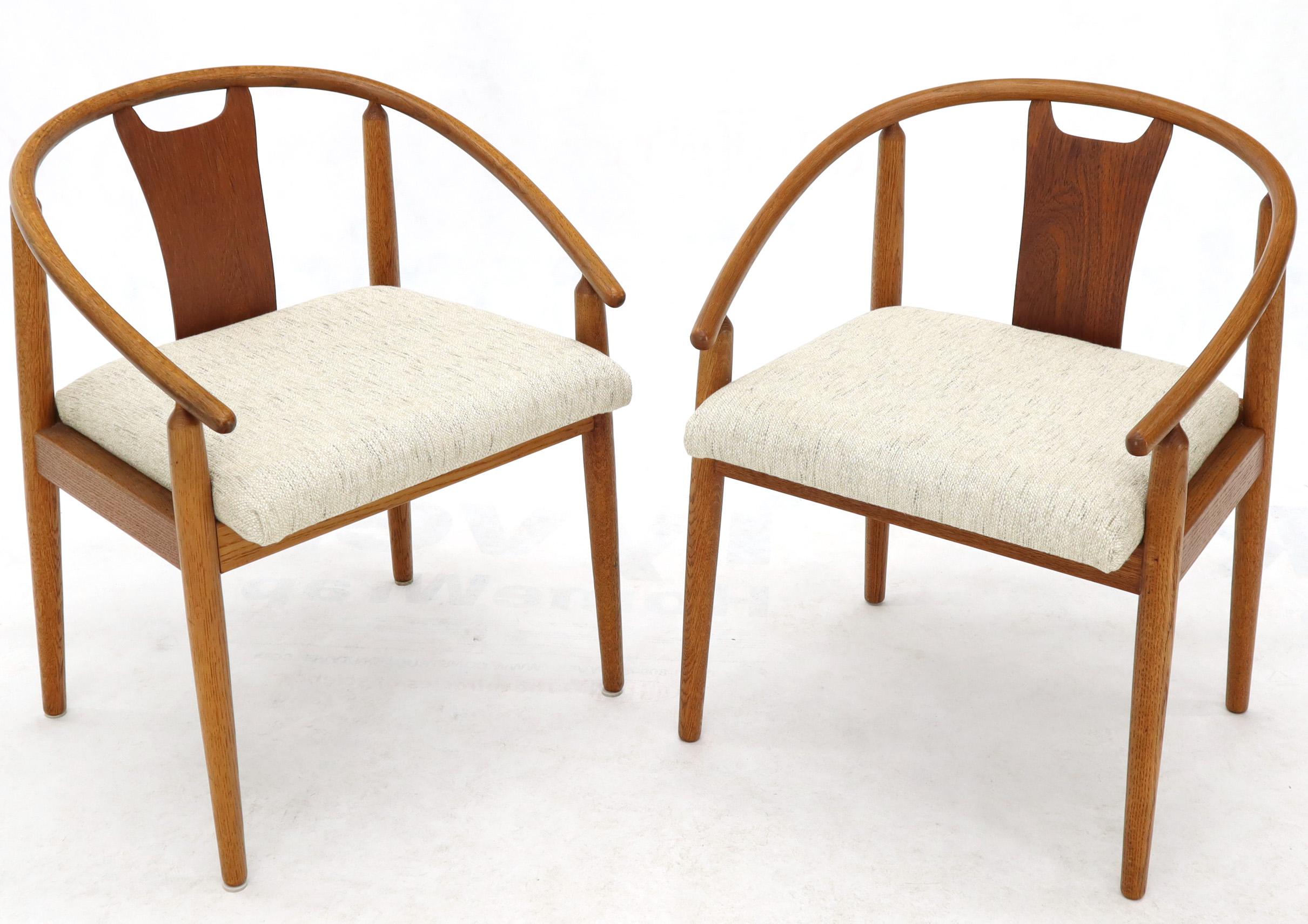 Set of 4 Barrel Back Bent Wood Dining Lounge Chairs New Upholstery For Sale 1
