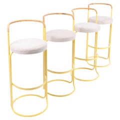 Ensemble de 4 tabourets de bar par Poul Nørreklit, fabriqué au Danemark années 1960