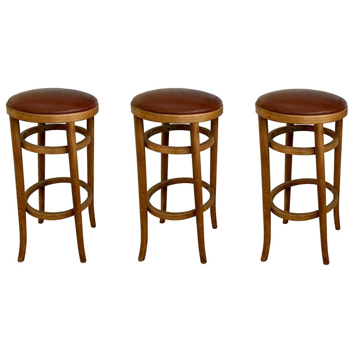 Set of 4 Barstools by Thonet