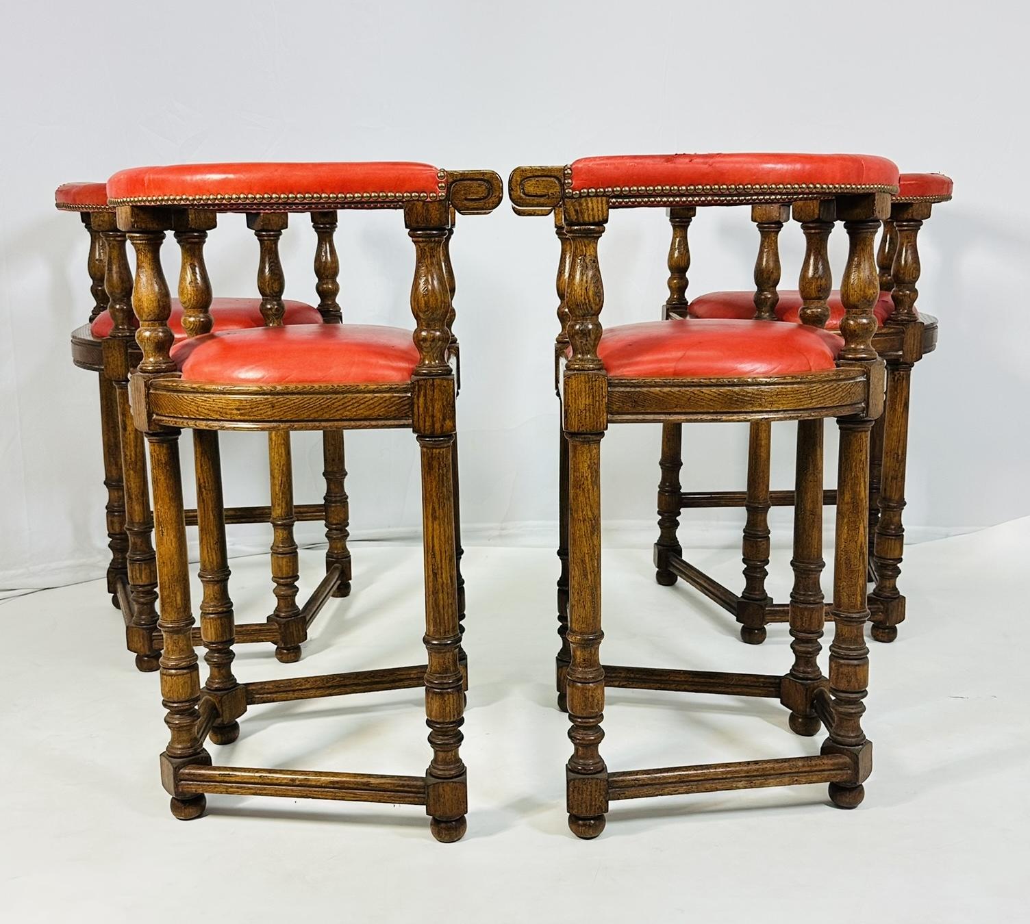 Set of 4 Barstools With Leather Upholstery by Minton-Spidell 3