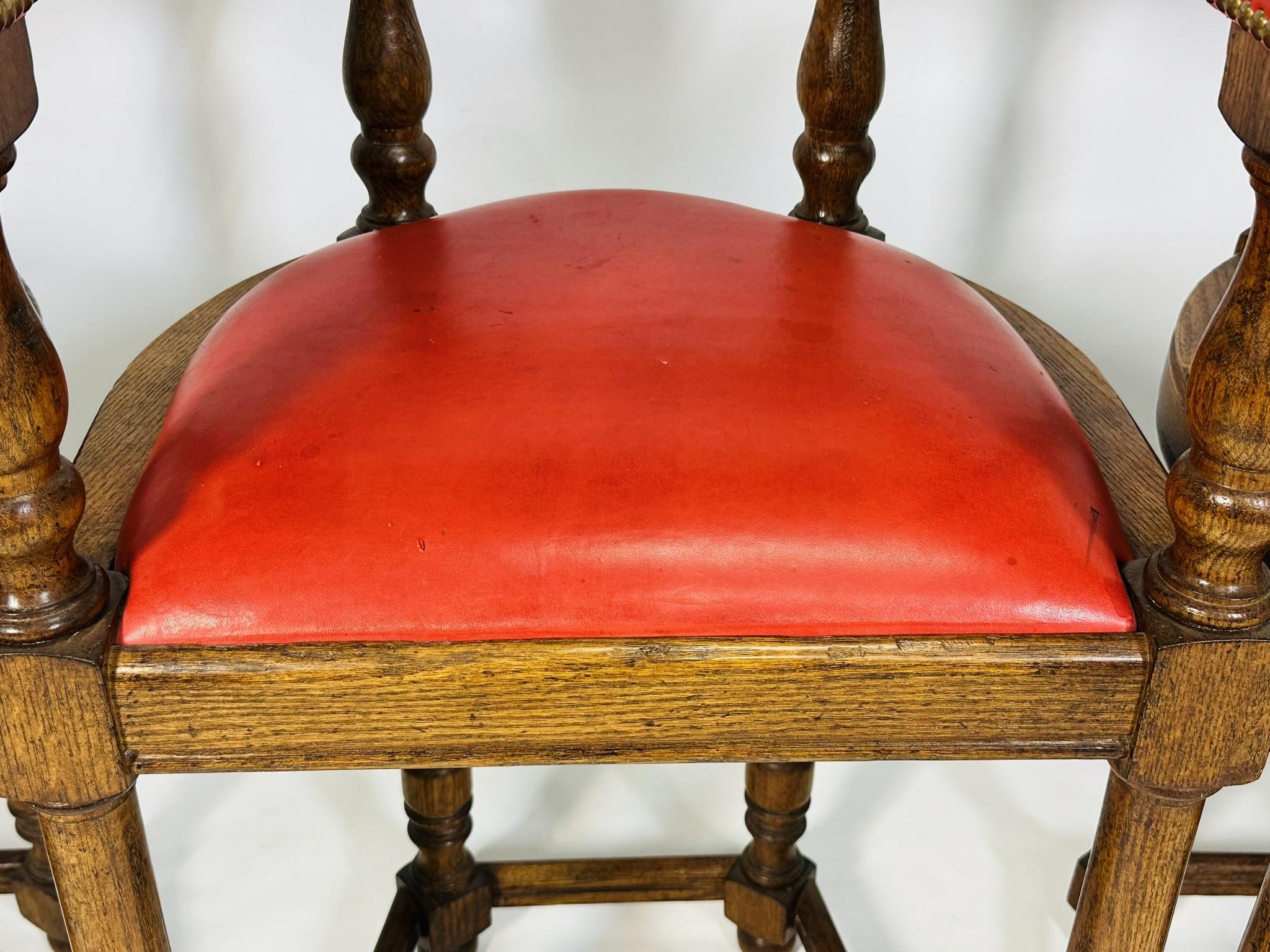 Set of 4 Barstools With Leather Upholstery by Minton-Spidell 12