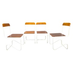Set of 4 Bauhaus Cantilever Chairs, Tubular Steel, Germany 1930s