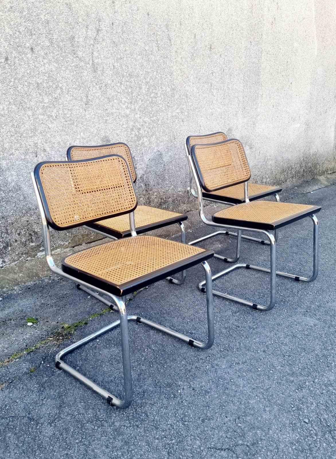 Set di 4 sedie Bauhaus Cesca Disegnate da Marcel Breuer, Italia anni '70 in vendita 4