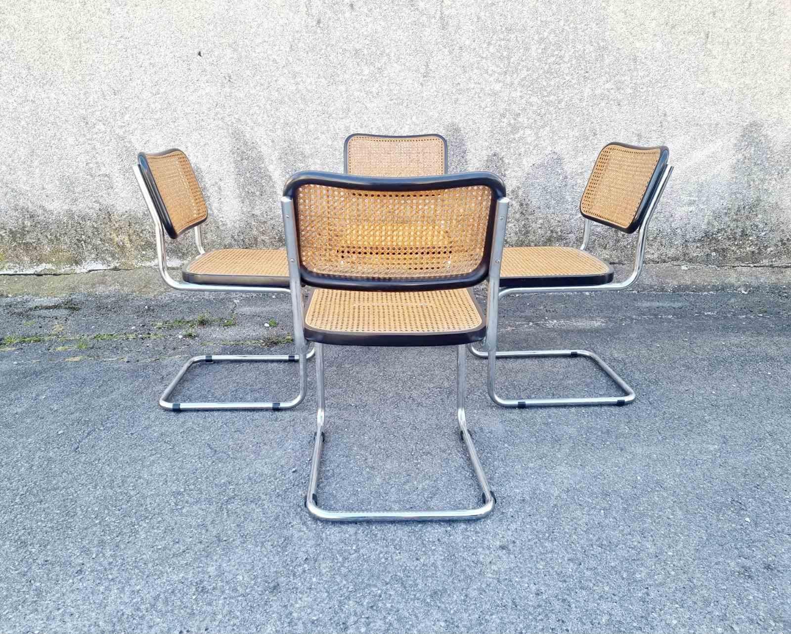 Set di 4 sedie Bauhaus Cesca Disegnate da Marcel Breuer, Italia anni '70 in vendita 3