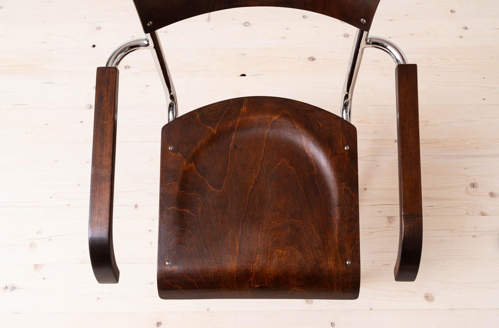 Set of 4 Bauhaus Dining Chairs, designed by Mart Stam, Tubular Steel Base, 1930s For Sale 8