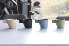 Set Of 4 Bauhaus Mini Espresso Cups in Glazed Stoneware by Muscellaneous