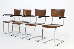 Set of 4 Bauhaus S43 Armchairs by Mart Stam for Thonet, 1930s