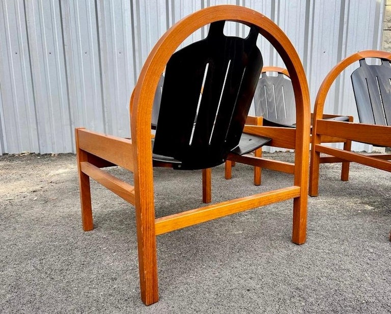 Set of 4 Baumann "Argos" Lounge Chairs, France, circa 1980 For Sale at