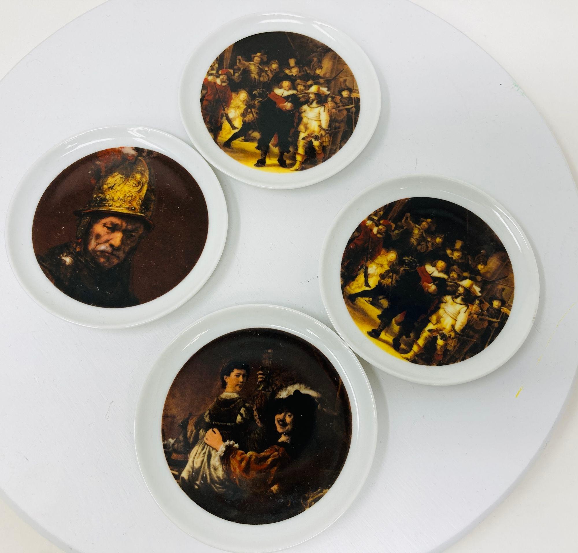 Set of 4 Bavaria Germany Porcelain Dishes Coasters For Sale 10