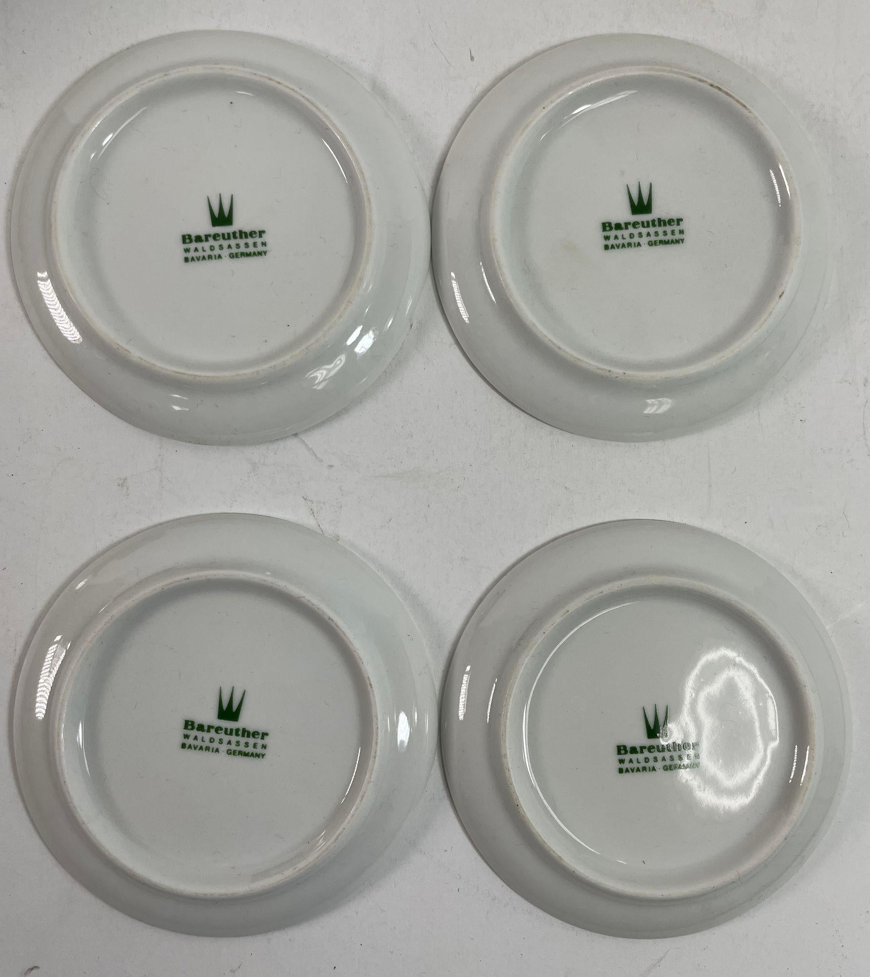 Set of 4 Bavaria Germany Porcelain Dishes Coasters For Sale 3