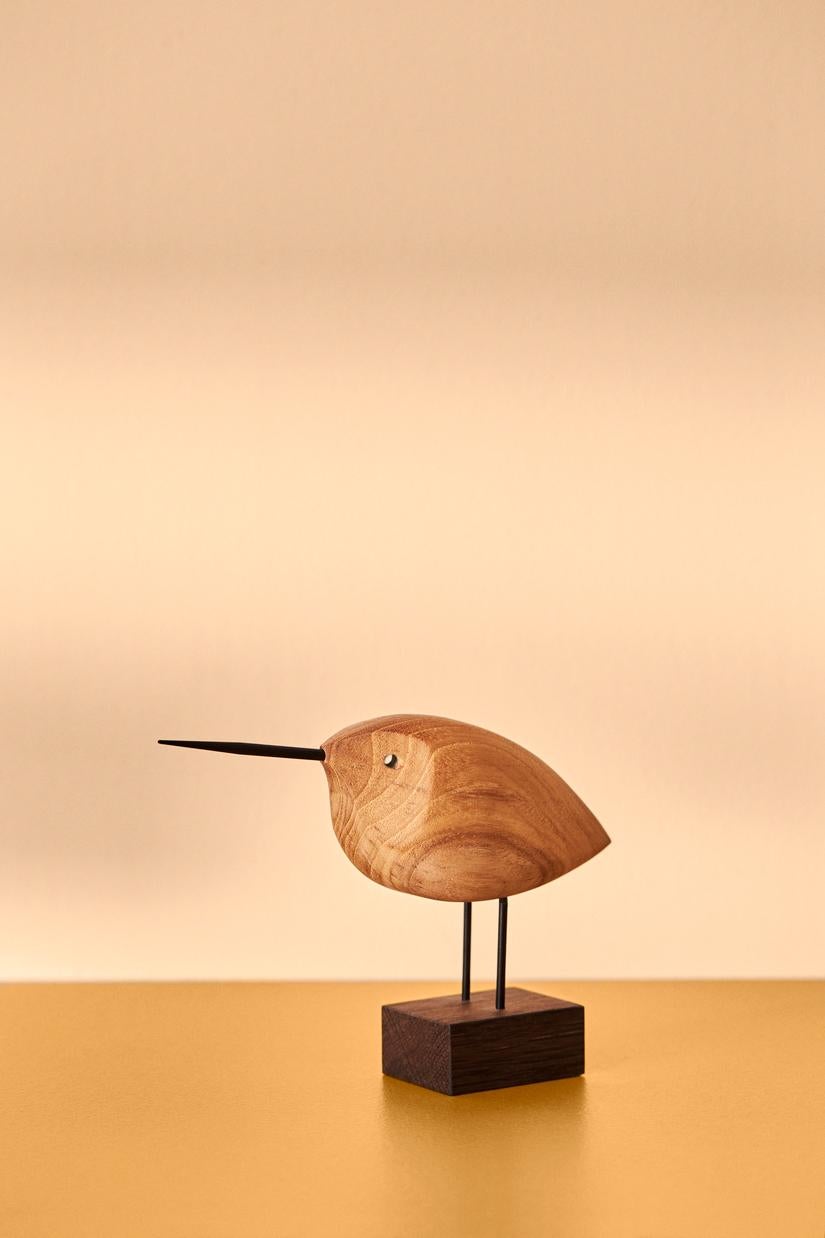 Teak Set of 4 Beak Birds Sculptures by Warm Nordic