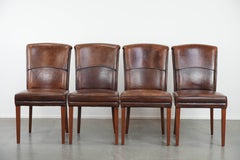 Set of 4 beautiful sheepskin dining chairs with character