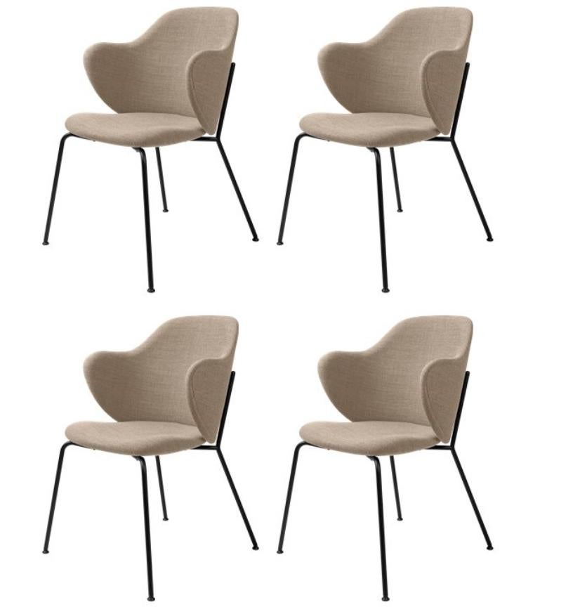 Set of 4 beige Fiord Lassen chairs by Lassen
Dimensions: W 58 x D 60 x H 88 cm 
Materials: textile

The Lassen chair by Flemming Lassen, Magnus Sangild and Marianne Viktor was launched in 2018 as an ode to Flemming Lassen’s uncompromising