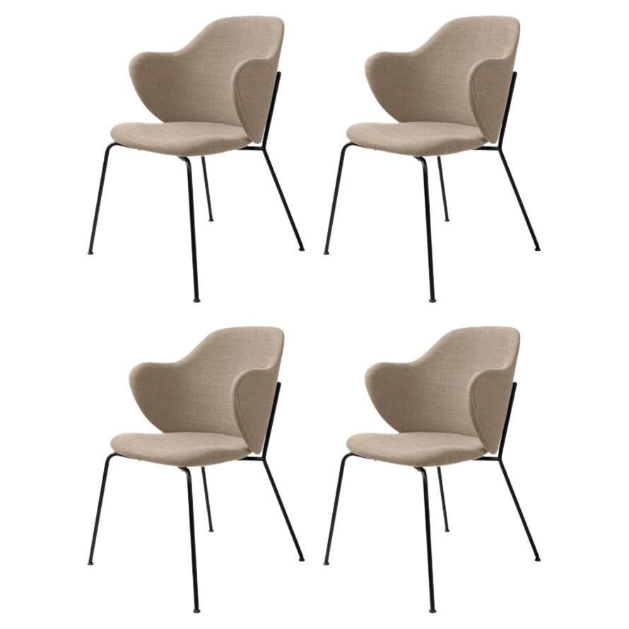 Set of 4 Beige Fiord Lassen Chairs by Lassen For Sale