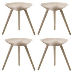 Set of 4 ML 42 Beige Oak Stools by Lassen