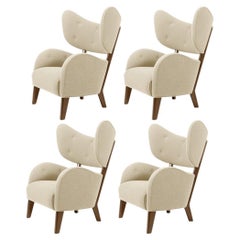 Set of 4 Beige Sahco Zero Smoked Oak My Own Chair Lounge Chairs by Lassen