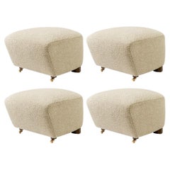 Set of 4 Beige Smoked Oak Sahco Zero the Tired Man Footstool by Lassen