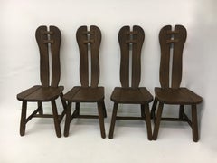 Set of 4 Belgian Brutalist Dining Chairs from De Puydt, 1970’s