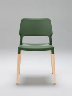 Set of 4 Olive Beech Wood Belloch Contemporary Dining Chair by Lagranja Design