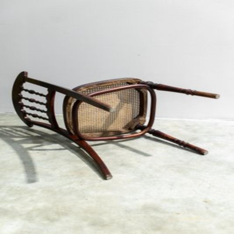 Bois Ensemble de 4 bancs et chaises par Jacob Josef Rohn, Vienne, années 1930 en vente