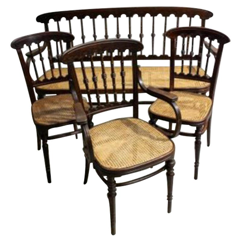 Ensemble de 4 bancs et chaises par Jacob Josef Rohn, Vienne, années 1930 en vente
