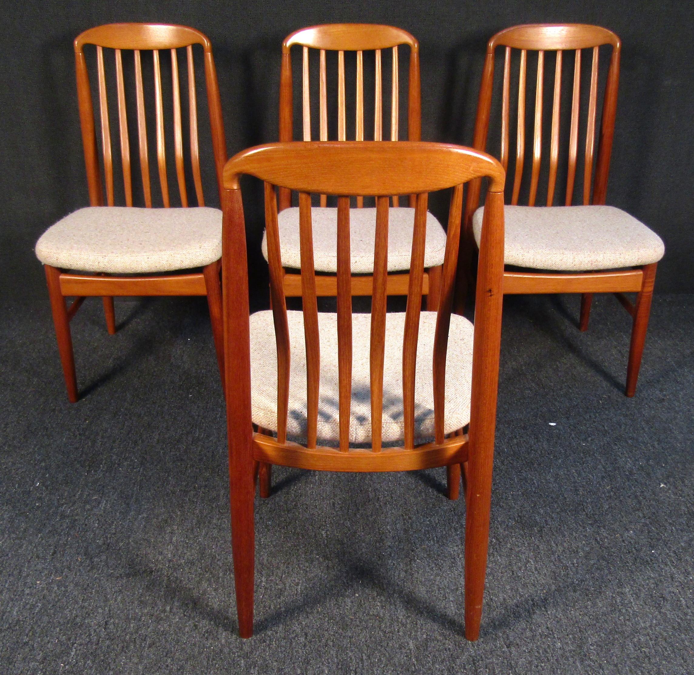 Teak Set of 4 Benny Linden Danish Modern Dining Chairs