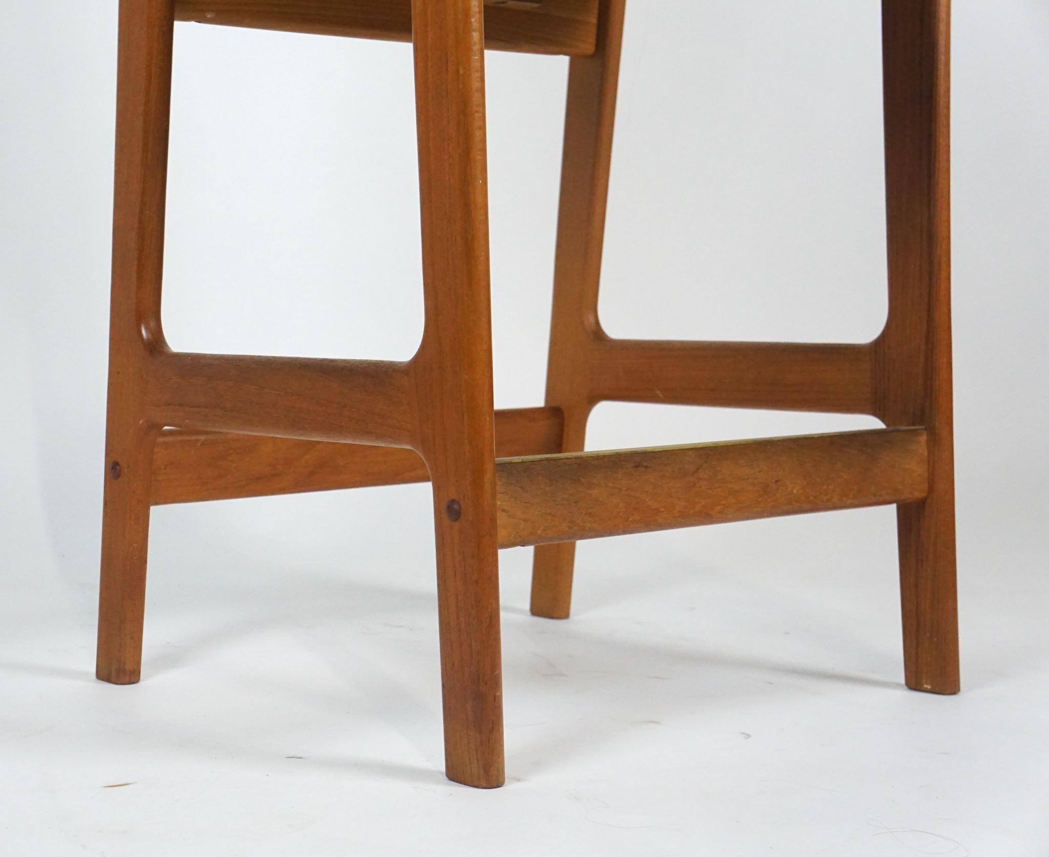 Set of 4 Benny Linden 'Danish Modern' Teak Counter or Bar Stools In Good Condition In Hudson, NY