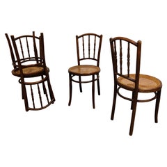 Antique Set of 4 Bentwood Chairs by Jacob U. Josef Kohn, 1920s